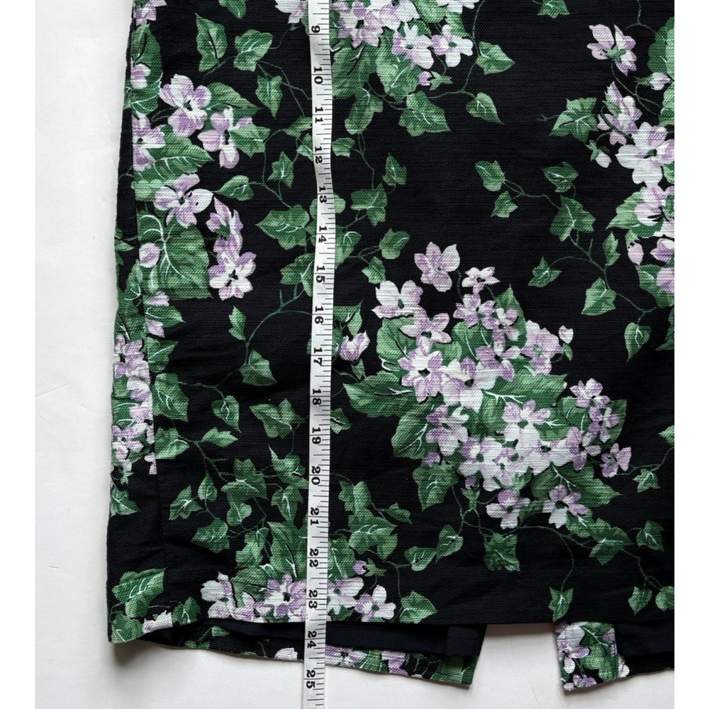 TALBOTS Floral Pencil Skirt Navy Purple Office Career Cottagecore Modest Size 10 - Picture 10 of 11
